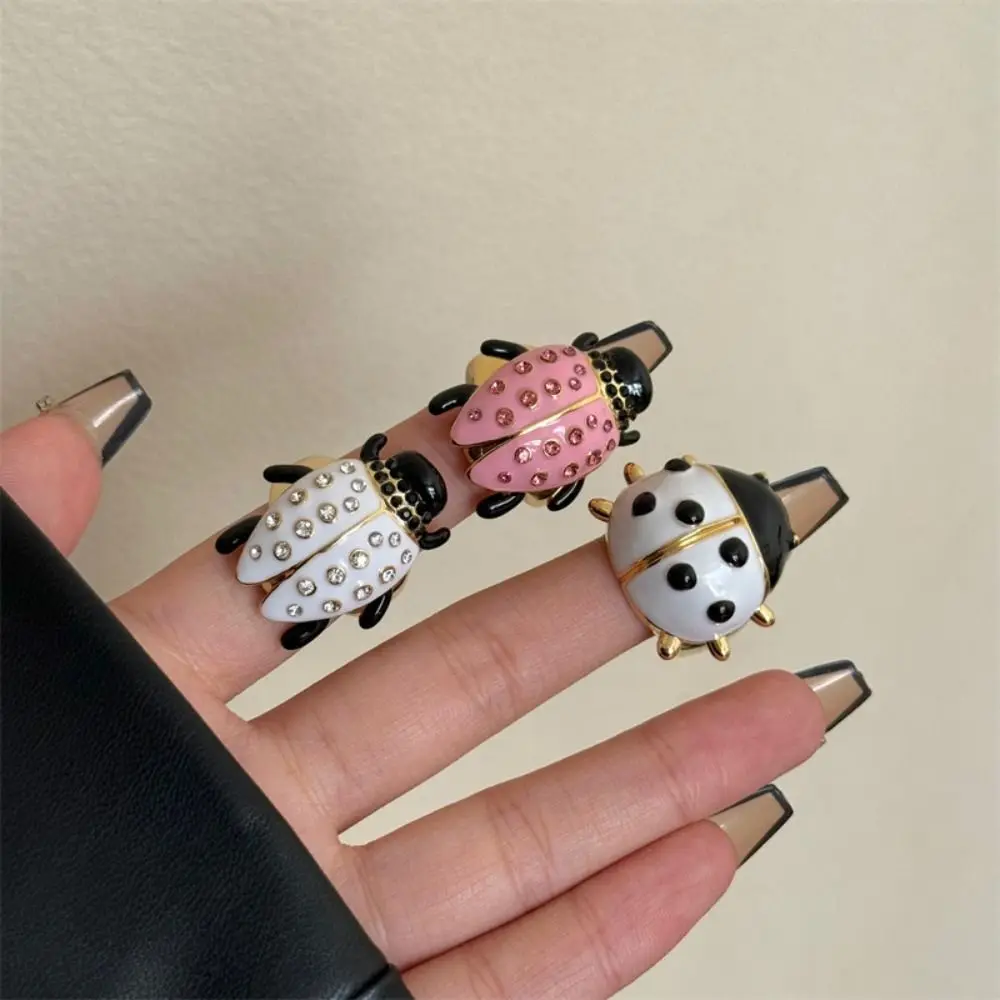 Anello geometrico per olio a goccia di insetti Accessori per gioielli Anello per pittura in stile coreano Anello in smalto grosso con design di minoranza a farfalla