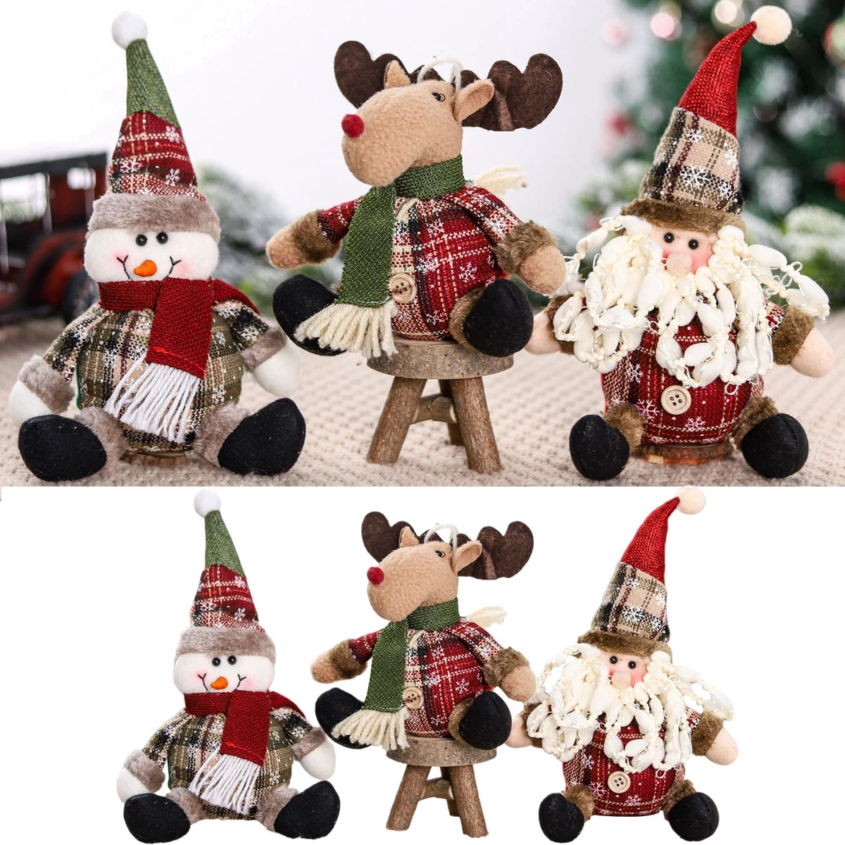 Santa Claus Doll Chirstmas Decorations Home 2024 Decor Table Elk Doll Christmas Ornaments Xmas Navidad Gifts Happy New Year 2025