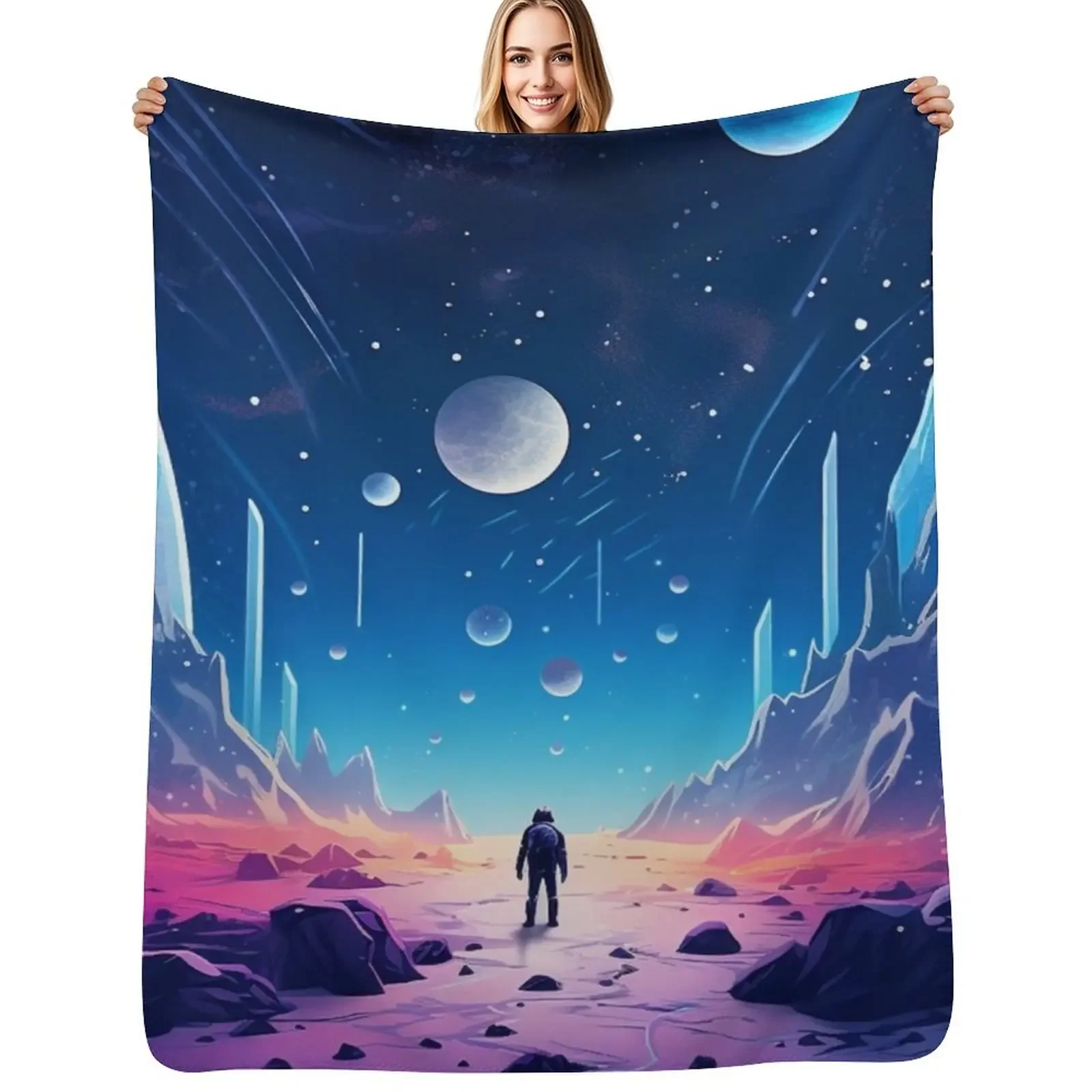 

Astroneer in a space, space thrown blanket Throw Blanket For Baby decorative Plush Flannel Blanket