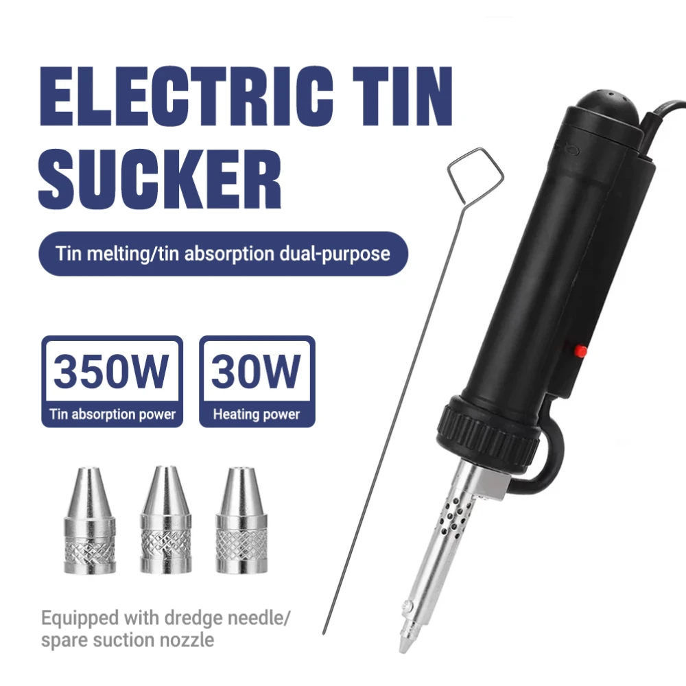 Professional Electric Vacuum Desoldering Pump 30W Automatic Tin Sucker W/ US/EU Plug for Motherboard & Electronic Device Repair