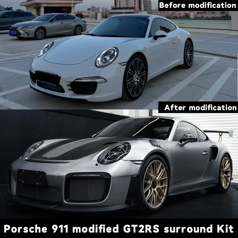 Auto Parts OEM Style Dry Carbon Rear Bumper Diffuser Spoiler Wing Front Lip Side Skirts Air Vent Bodykit for Porsche 991.2 GT2RS