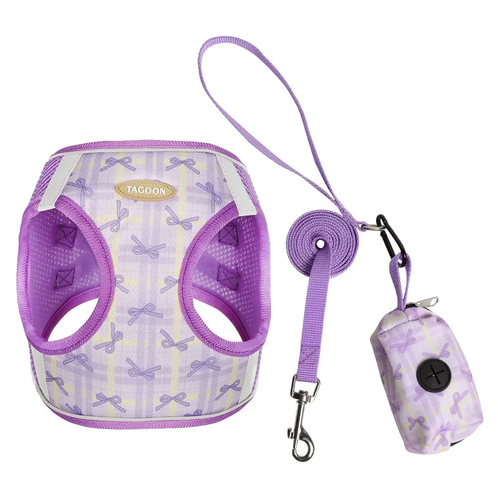 Accesorios para gatos, arnés transpirable para perros, correa ajustable antideslizante, chaleco, arnés de pecho para mascotas con lazo suave para perros pequeños