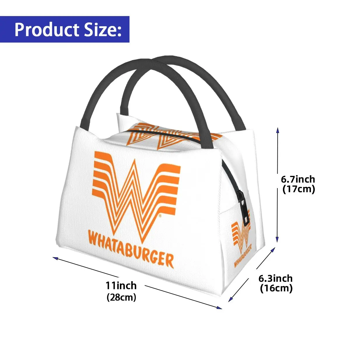 Whataburger-bolsas de almuerzo con logotipo de restaurante de comida rápida, caja Bento aislada, bolsas de Picnic, bolsa térmica más fresca para mujer, oficina de estudiantes