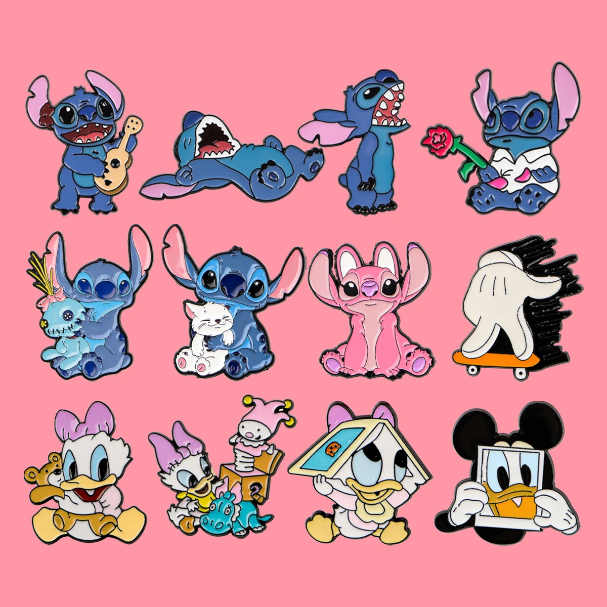 

Cartoon Anime Character Stitch Enamel Pins Cute Duck Pin Badge on Backpack Lapel Brooch Costume Accessories Fashion Jewelry Gift