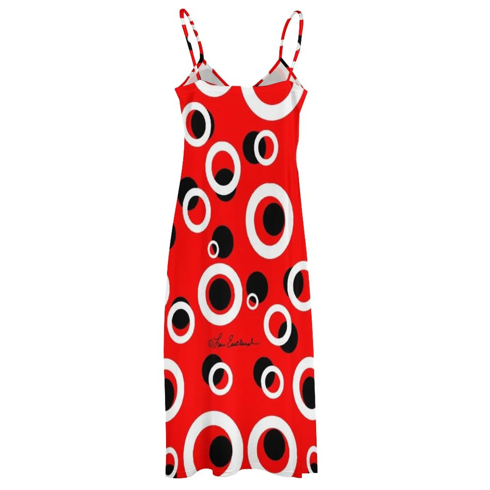 Circles on Red Sleeveless Dress summer dresses women 2024 womens clothing