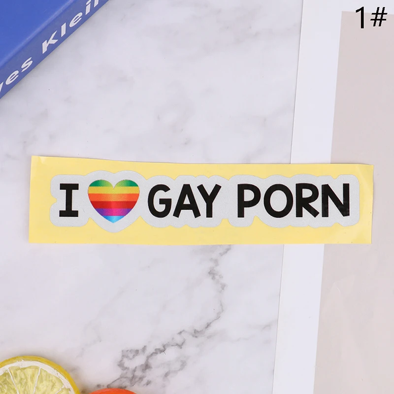 Autocollants de voiture I LOVE GAY PORN, autocollants réfléchissants de personnalité, autocollants a