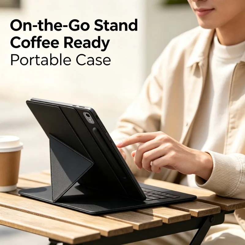 For Galaxy Tab S10 FE Plus 13.1 Inch Shockproof Magnetic Book Case Tab S10 Ultra 14.6 S10+ 12.4 Multi‑View Stand PU Flip Cover