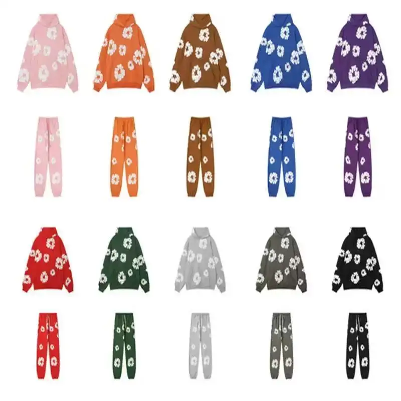 

DENIM TEARS2025 brand hot new fashion men's foam printed hoodie, European and American fashion men's and women's sports suit