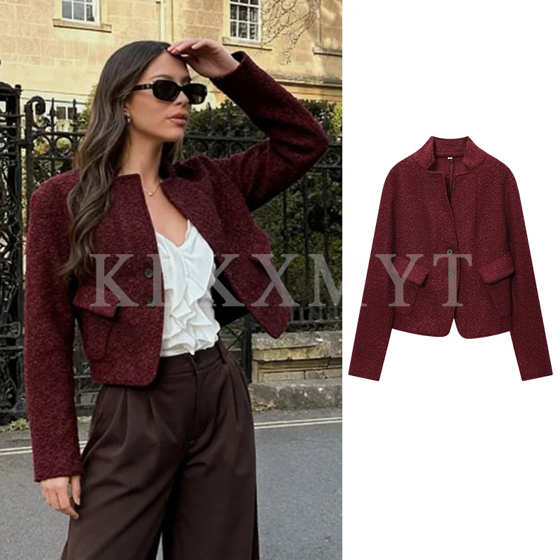 

Women Suede Jacket 2025 Autumn Winter Fashion Solid Color Long Sleeve Button Short Jackets Women High Street Leisure Coat