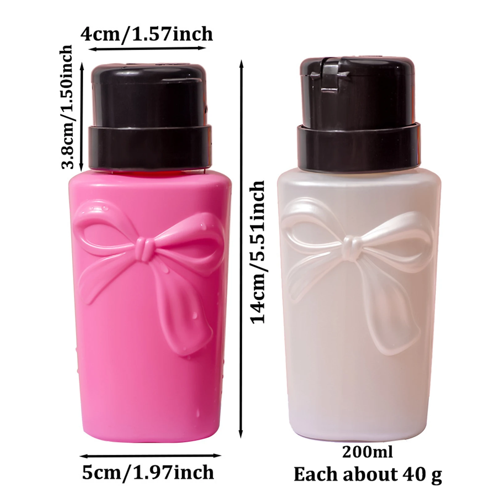 200 ミリリットルマニキュアリムーバーアルコールプレスディスペンサーボトル弓装飾付きネイルアートサロン家庭用