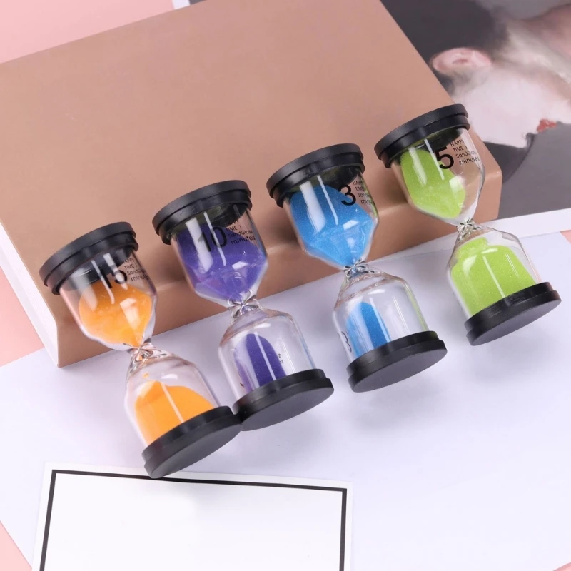 Sand Timers Set 4pcs Colorful Hourglass Sand Timers 1/5/3/10/15/30 Minutes Sandglass Timers for Classroom Home Cooking