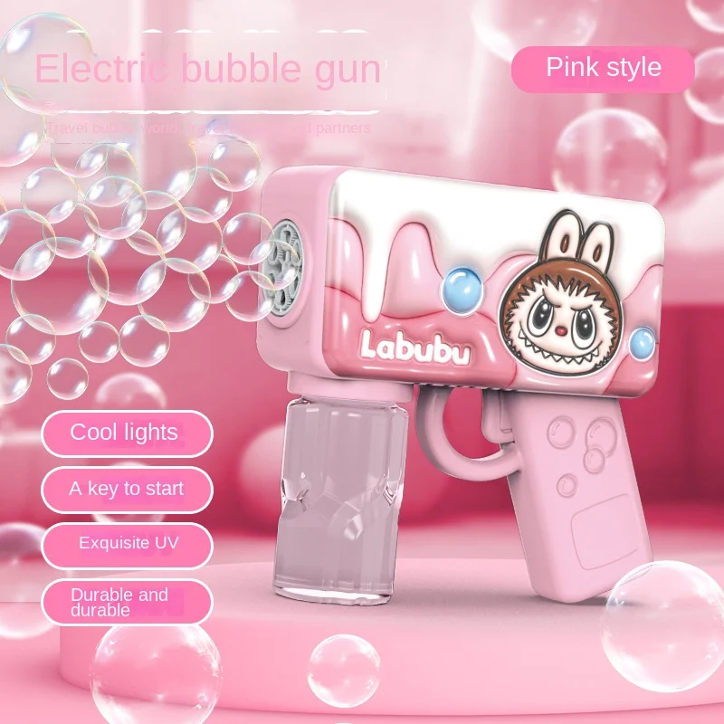 Nowy Elektryczny Pistolet do Baniek Mydlanych 3D Stitch, Kreskówkowa Zabawka dla Dzieci, Automatyczna Maszyna do Baniek z Podświetleniem, Gry na Zewnątrz, Prezent dla Dzieci