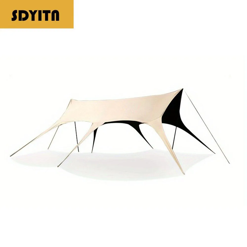 

Outdoor Black Glue Canopy Tent Lazy Camping Waterproof Sunscreen Camping Sunshade Shelter Picnic Thickened Silver Coated Sky