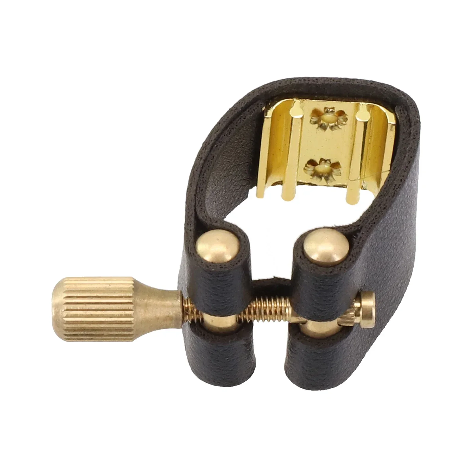 For Alto Sax Saxophone Ligature Practical Accessories Parts Black Fastener Mouthpiece PU Leather+Metal High Quality