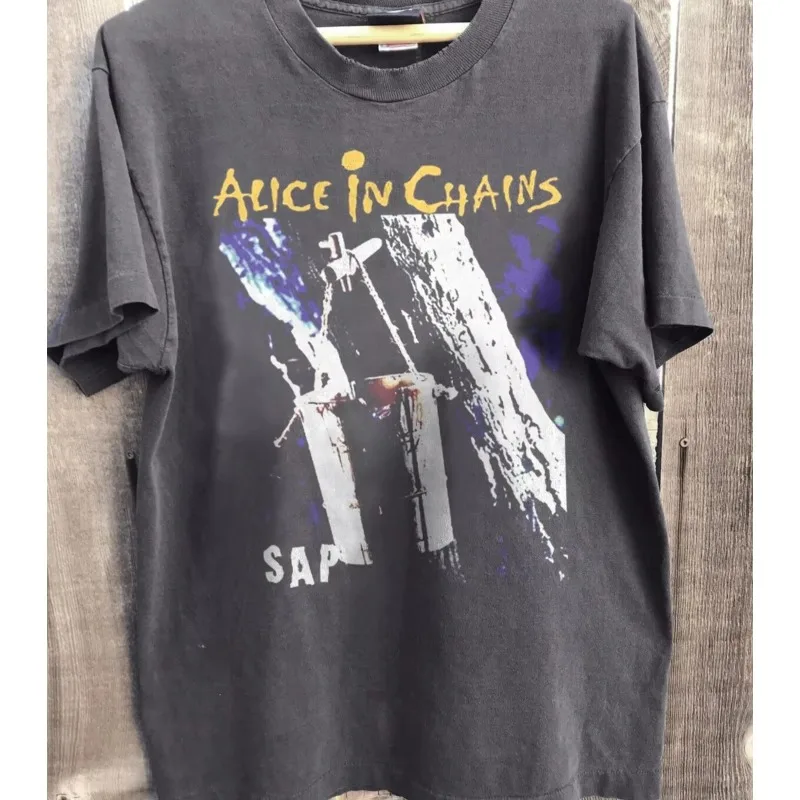 

Мужская футболка в стиле ретро с изображением группы Alice in Chains, альбома SAP, летняя новая повседневная модная футболка, подходящая как для мужчин, так и для женщин
