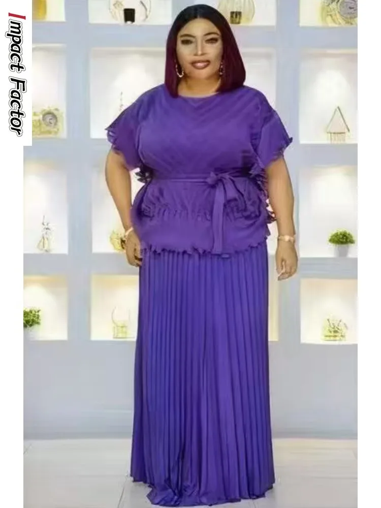 

Miyake плиссированное однотонное платье из рыбьего шелка с грибковыми краями, осень 2022, свободный модный женский комплект из двух предметов в африканском стиле