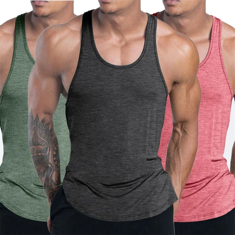 Men's Fitness Tank Top Summer GYM Training Undershirt Running Vest Basketball Quick-Dry Elastic Loose Sports Tank Top Men Tops