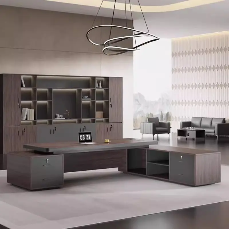 Boss Office Desk And Chair Set, Simple, Modern Light Luxury, High-end Customizable Commercial Office, Large Class Desk, Single D