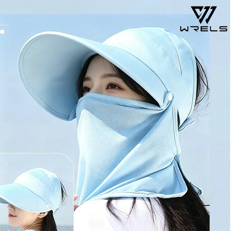 Summer Sunshade Cap Foldable Detachable Anti UV Breathable Fishing Sun Hat All Around Face Cover Sun Protection Cycling Hat