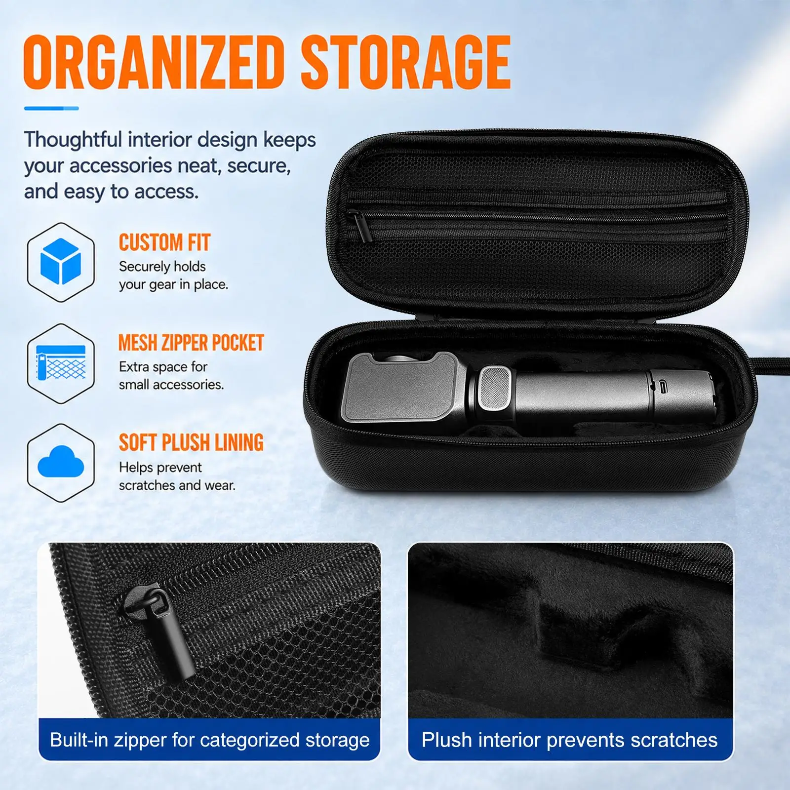 PULUZ for Insta360 Luna Ultra / Pro Hard Carrying Case PU Diamond Pattern EVA Protective Storage Bag