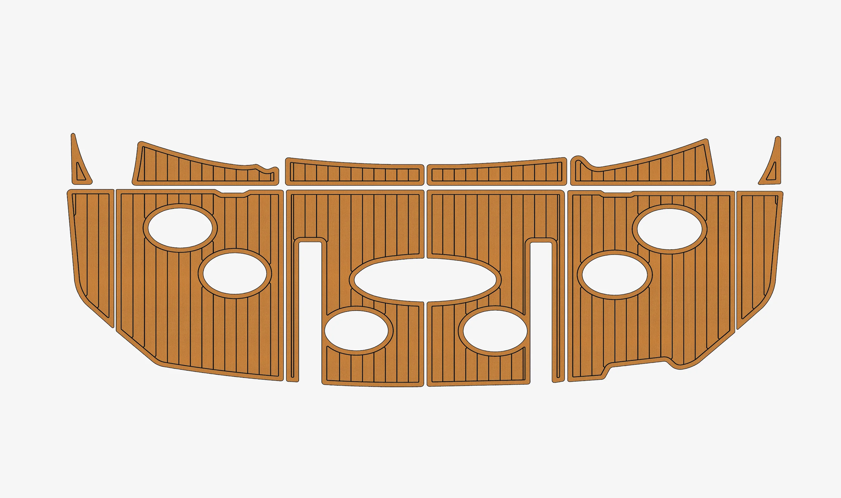 Marine Faux Teak EVA Non-Slip Mat -2006-2008 Sea Ray 60(600)Sundancer Self-Adhesive 1/4