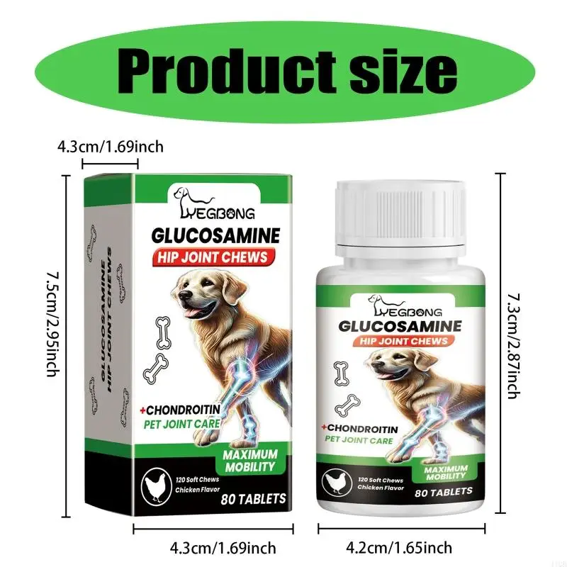 2025 New Joint Care Chewable Tablets For Dogs 80 Tablets Enhances Mobility and Ease Discomfort Hip Joint Supplements for Dog