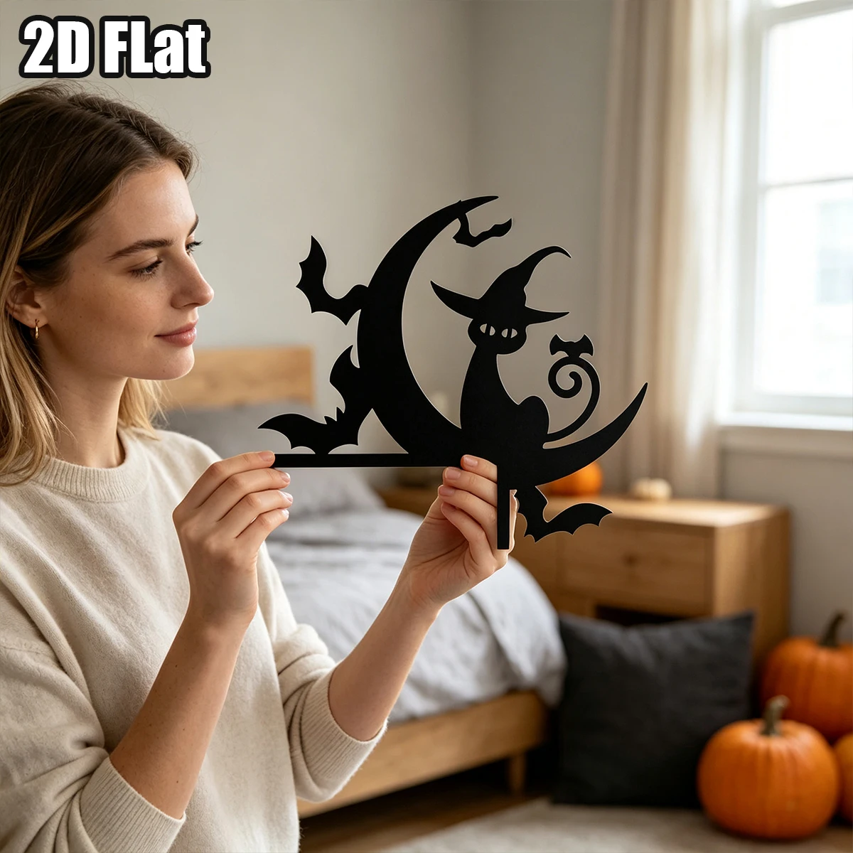 1Pc Halloween Abstract Cat Metal Wall Art,Door Corner Art,for Home Room Wedding Party Decor,As Halloween Christmas birthday Gift