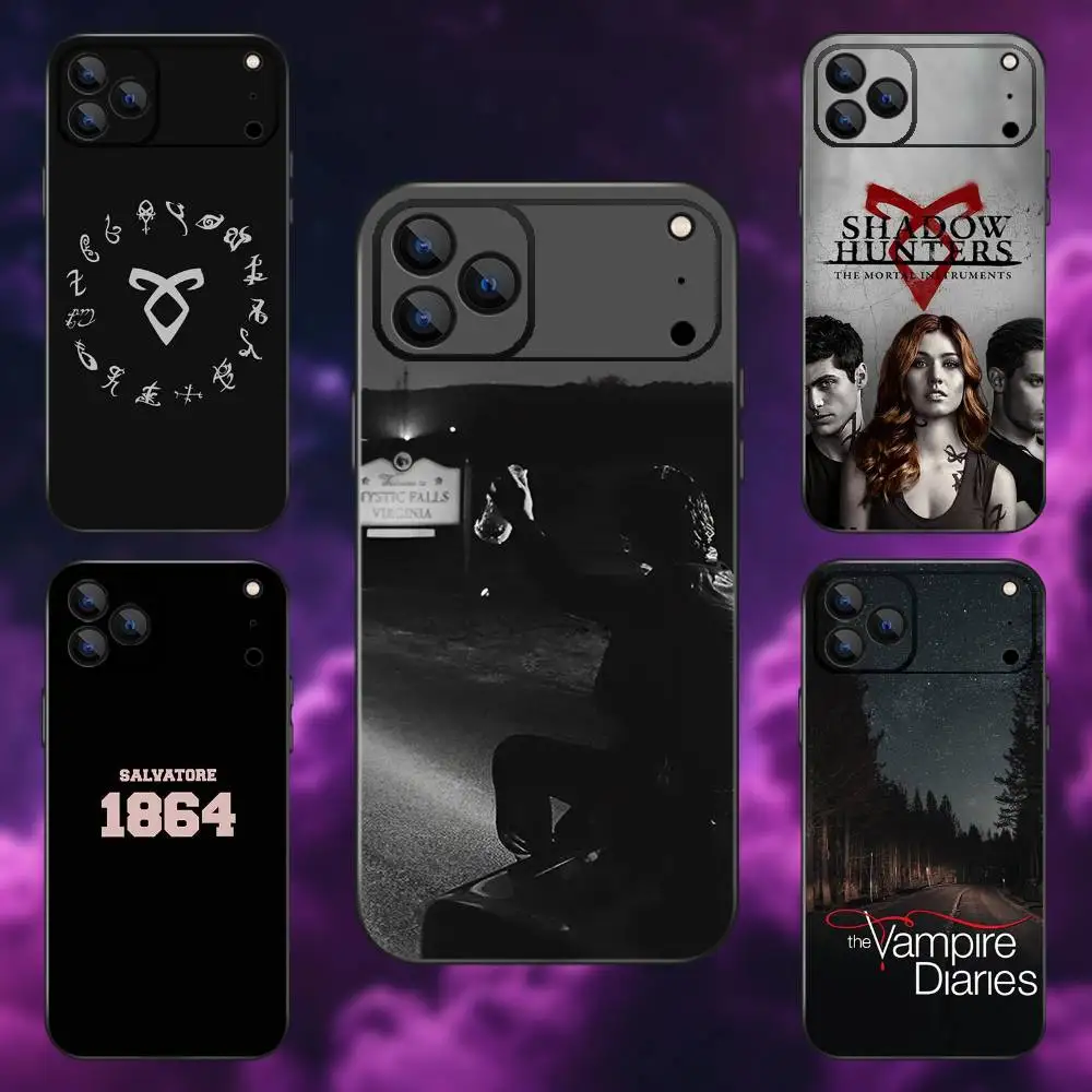 

V-Vampire D-Diaries Phone Case For iPhone 17,16,15,14,13,12,Pro,Max,Plus,E,SE4,Air,Mini Black Soft Box