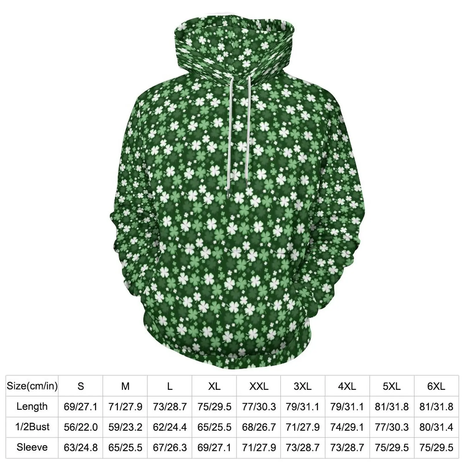 Green Shamrock Hoodies St Patricks Day Street Style Oversized Pullover Hoodie Female Long Sleeve Casual Hooded Sweatshirts