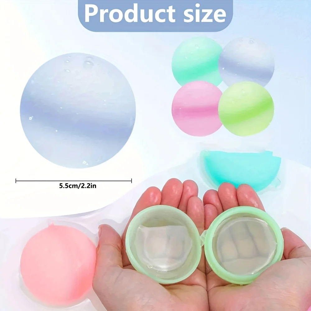8 قطعة بالونات المياه الجديدة القابلة لإعادة الاستخدام إعادة الملء بالون المياه ملء سريع الذاتي ختم قنبلة المياه سبلاش كرات للأطفال حمام سباحة #1