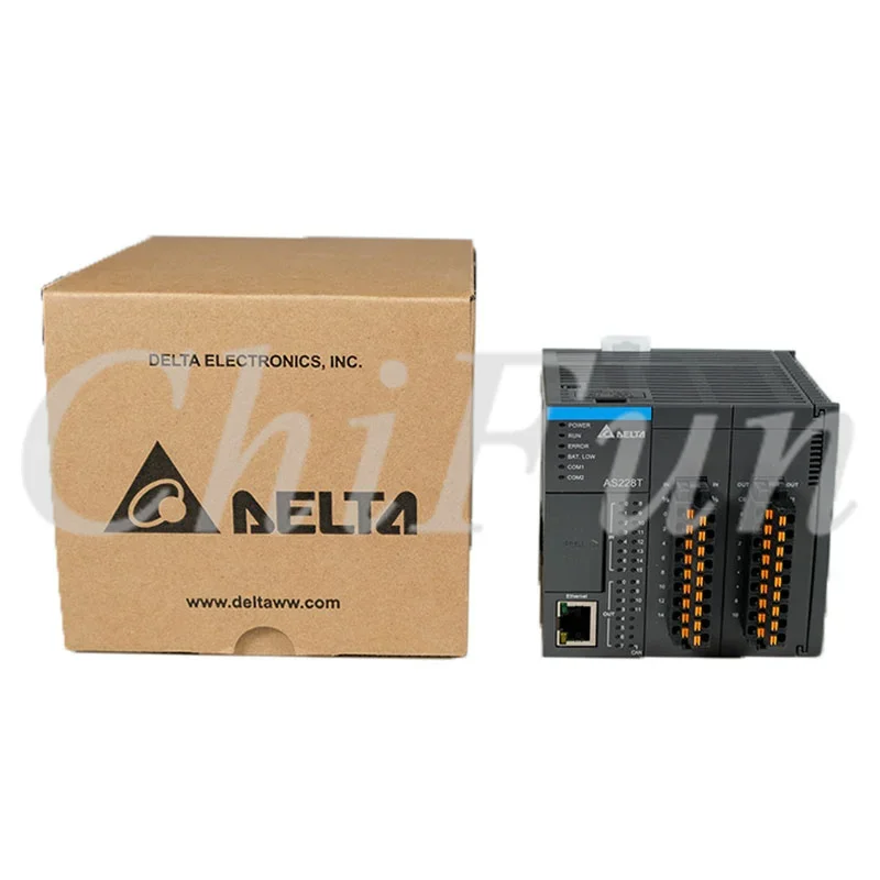 Original Delta AS200 AS228T-A programmable controller 16DI 12DO NPN Built In USB Ethernet Port CANopen RS485x2 in box