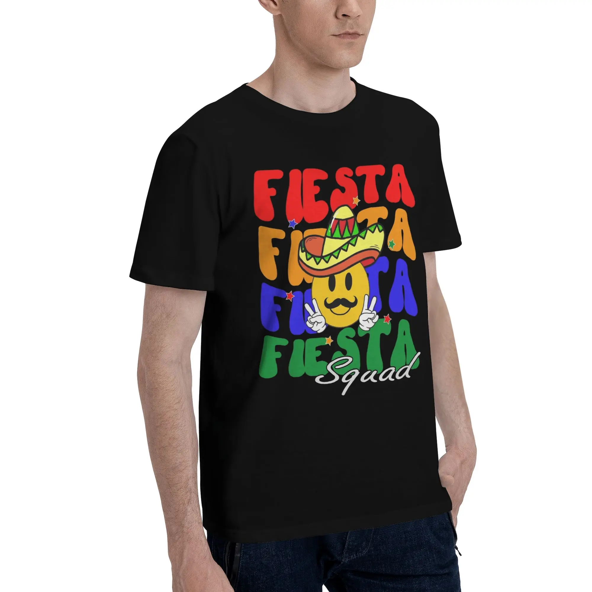 Fiesta Squad Cinco De Mayo Printed T Shirts for Men Women  Pure Cotton  Tee Shirt Clothes