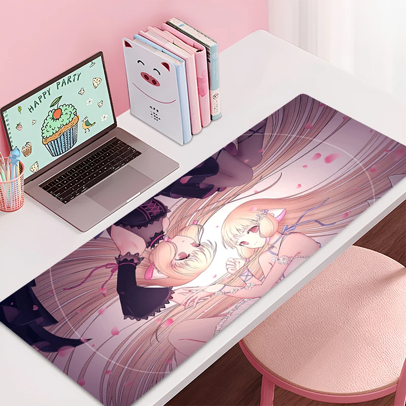 Mousepad Large C-chobits Chii Gaming Keyboard Gamer Non-Slip Mouse Pad on The Table Desk Mat coaster PC carpet Anime Mouse Mats