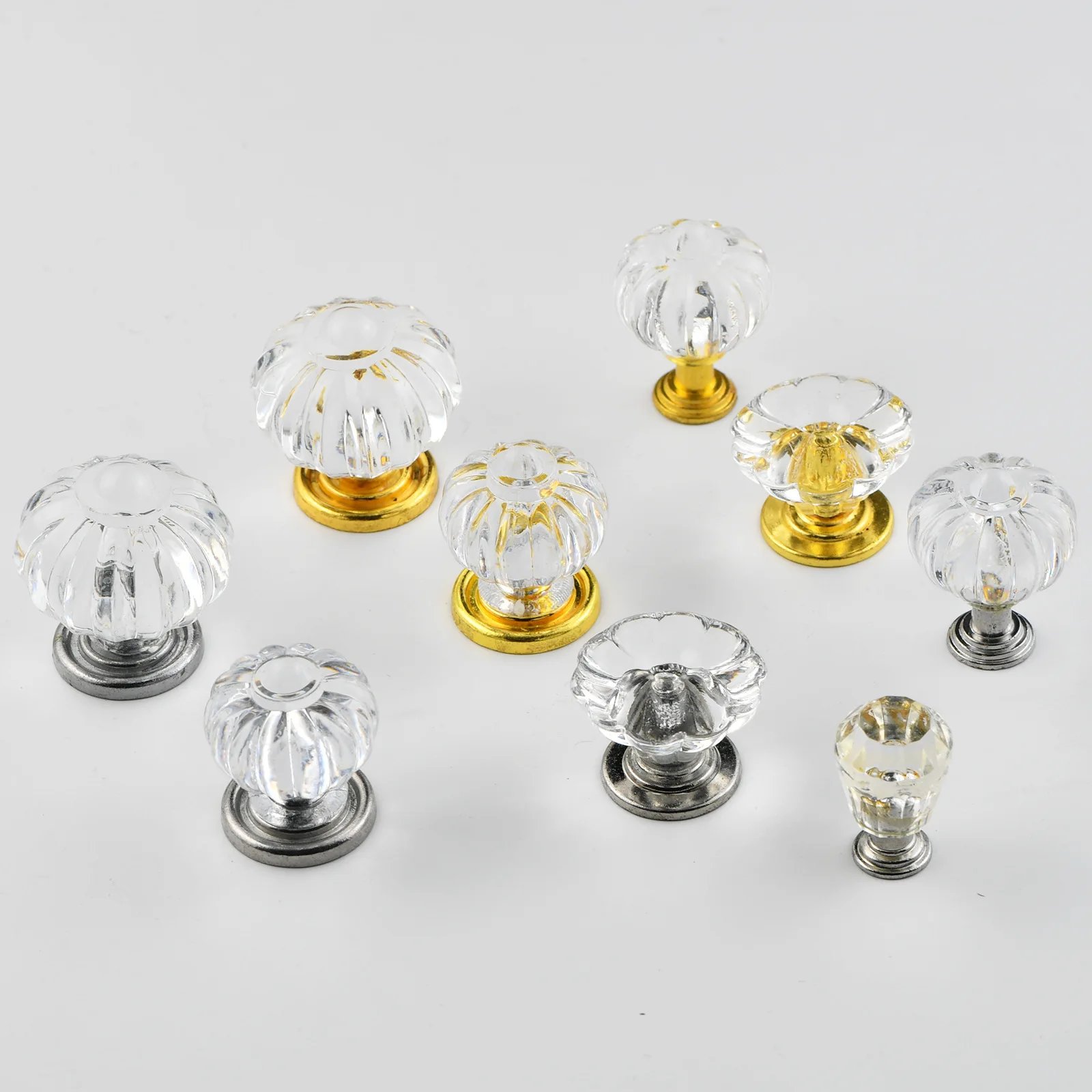 

Трансграничная акриловая золотая прозрачная хрустальная ручка с одним отверстием, светлый роскошный шкаф, шкаф для ванной комнаты, ящик, дверная ручка шкафа