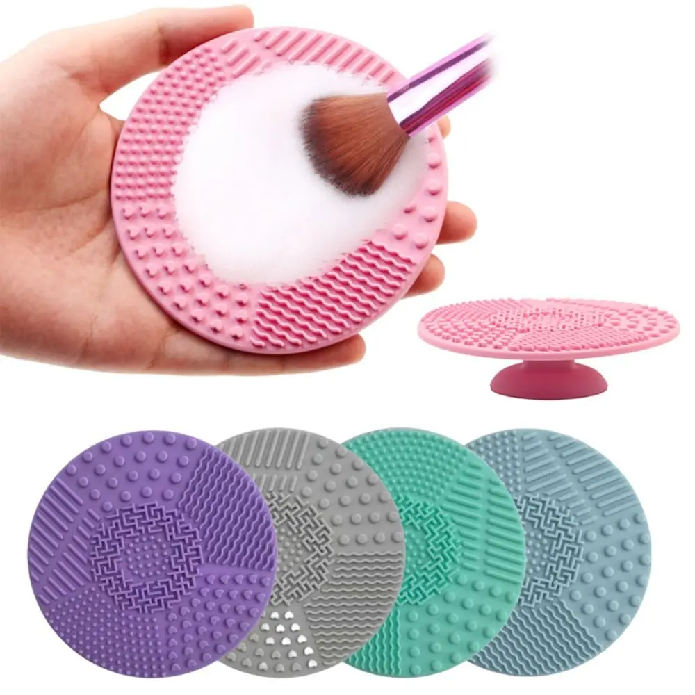 Silicone Makeup Brush Cleaning Pad Accessories Brush Cleaner Cosmetic Cleaning Tools Round Beauty Wash Brush Scrubber Board