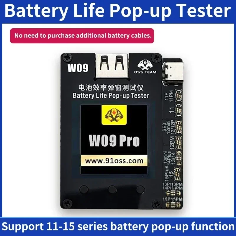 OSS W09 Pro V3 RELIFE XA2 Pro Battery Efficiency Popup Tester Supports The Battery Pop-up Function of All Models of 11-15 Series