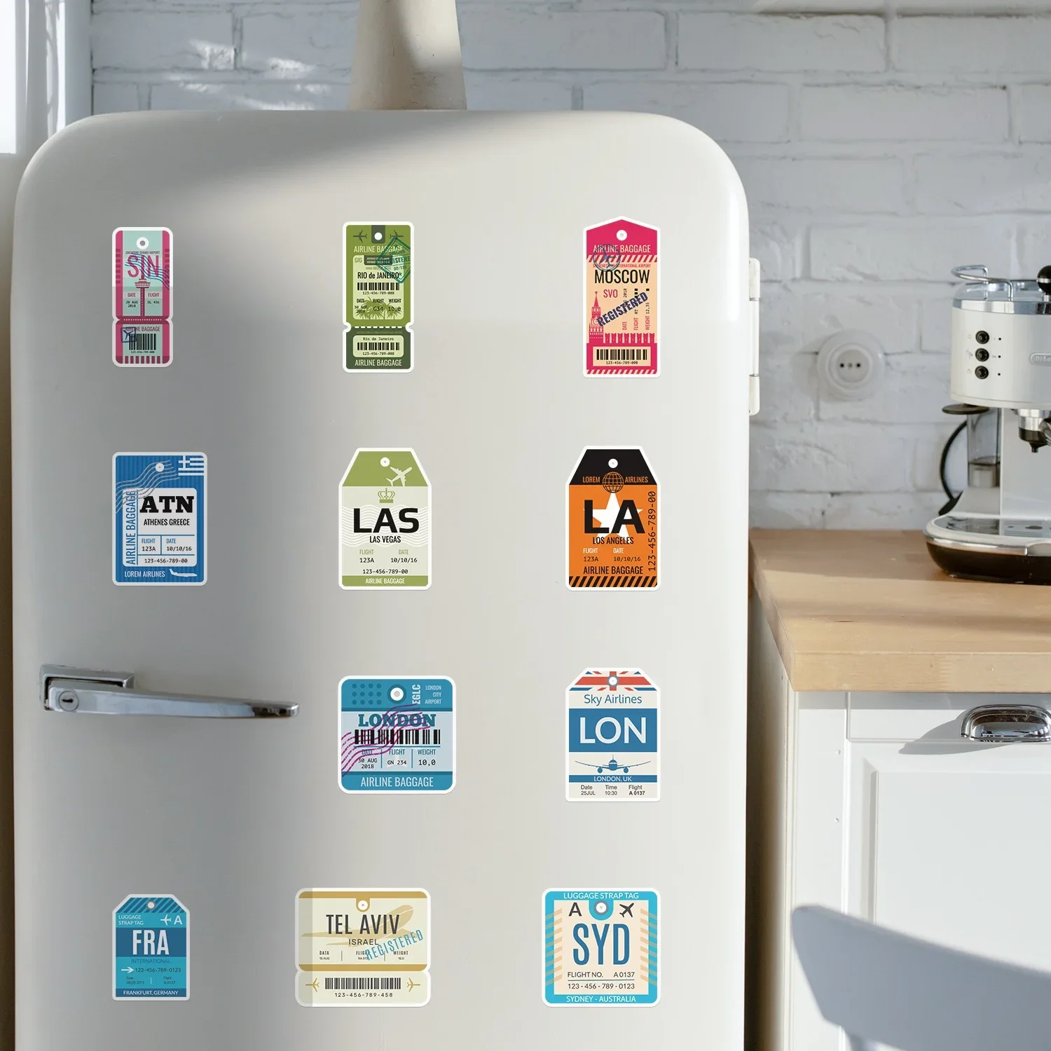 50PCS Vintage Boarding Pass Air Tickets Graffiti Stickers World Travel Decals Luggage Phone Guitar Laptop Waterproof Sticker