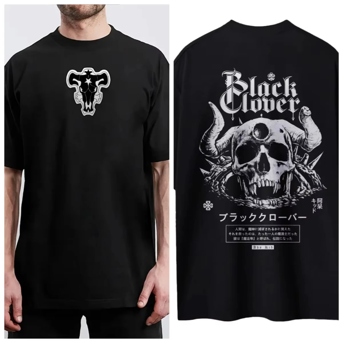 Black Clover T-shirt Men Women Cotton Casual Round Neck T-shirt Short Sleeve Clothing Summer Sports Casual Short Sleeve Top