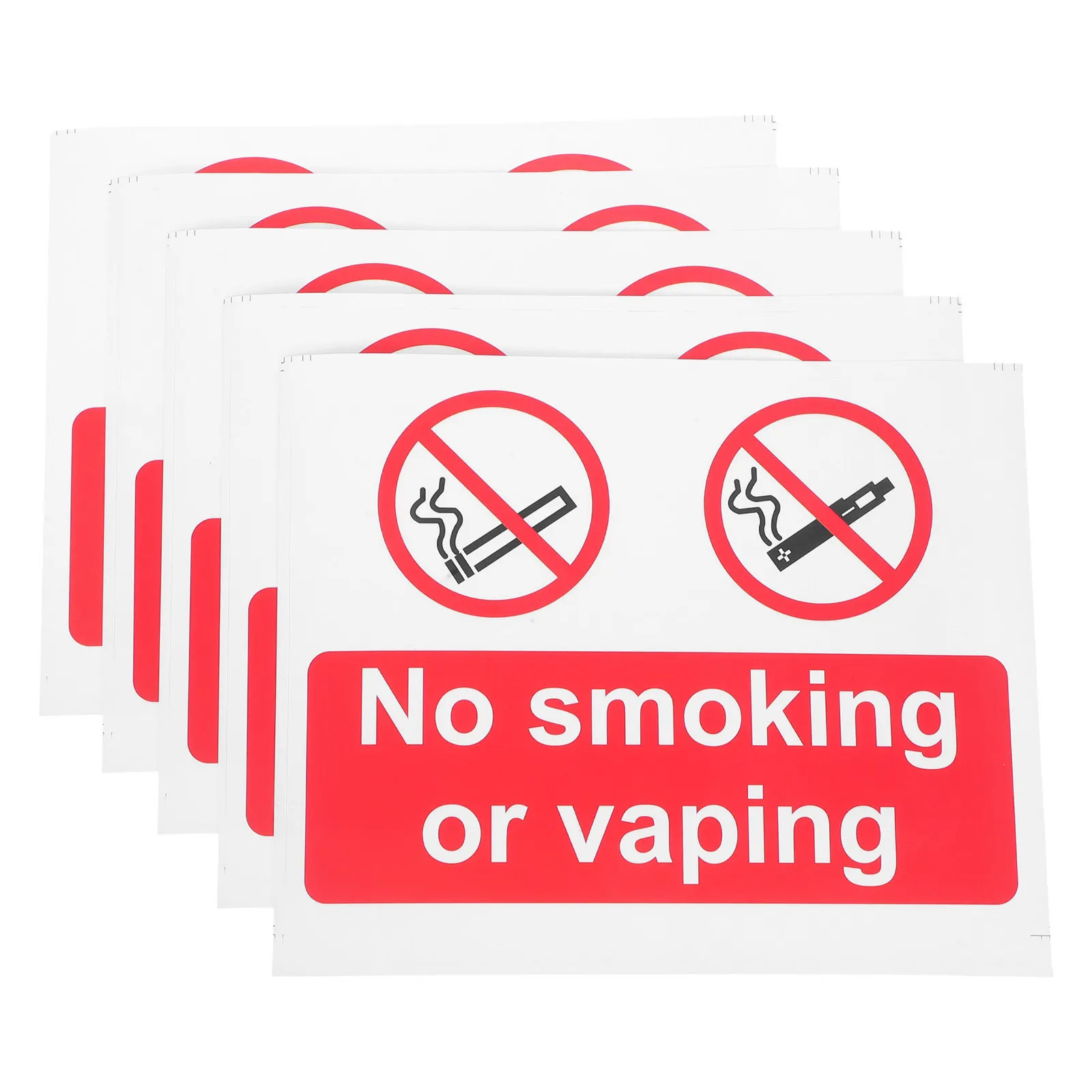5Pcs No Smoking Stickers Self Adhesive Smoke Warning Decals for Office Restaurant Hospital Hotel Vehicle Window Table Wall