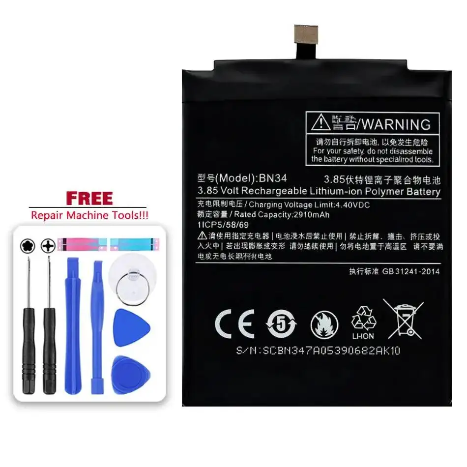 

Battery For Xiaomi Redmi 5 Plus 4X 3X 3S 3 4 Note 4 4X 5A Pro BM47 BN30 BN31 BN34 BN40 BN41 BN43 BN44