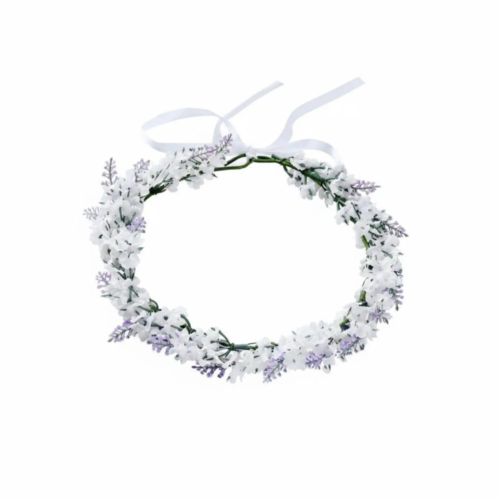 

Lavender Flower Simulated Lilac Floral Headband, Beach Holiday, Photography Accessory, Unisex, Wholesale