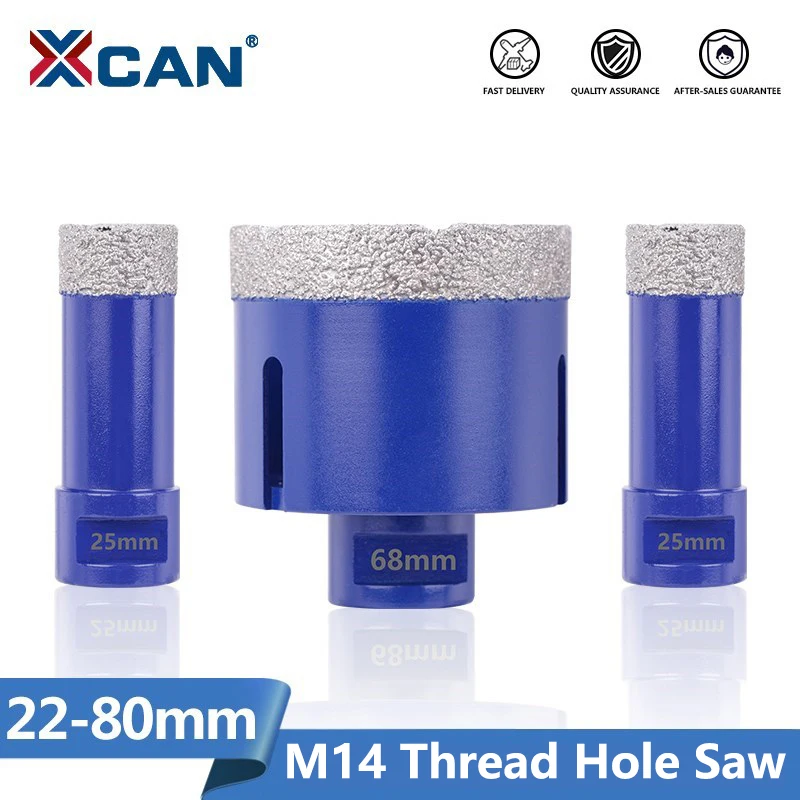 

XCAN Brazed Diamond Hole Saw Cutter M14 Thread 1.5mm Thickness Hole Opener for Angle Grinder Tile Marble Concrete Drilling