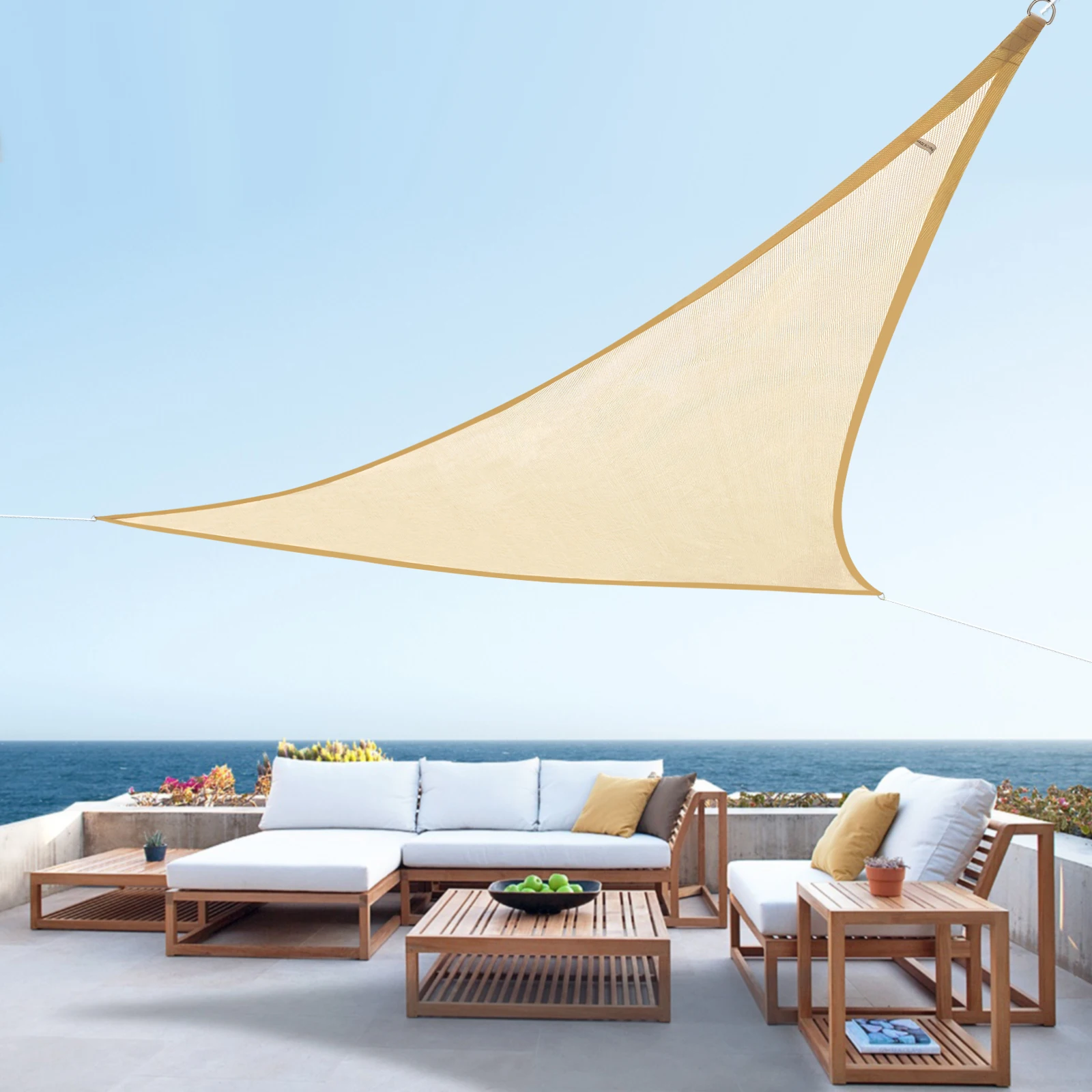 Sun Shade Sail Canopy White Cover for Patio Outdoor Triangle Backyard Shade Sail for Garden Playground Sturdy and Durable