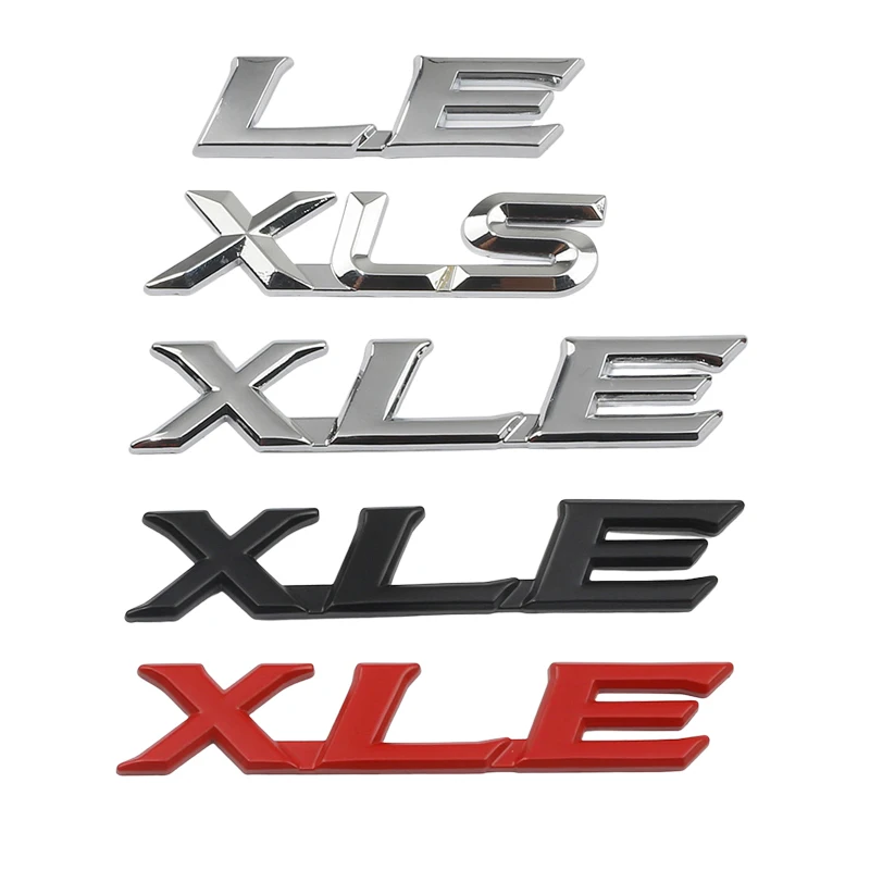 

Car LE XLE XLS Trunk Boot Fender Logo Emblem Badge Decals Sticker For Toyota Avalon Camry Rav4 Sienna Highlander Accessories