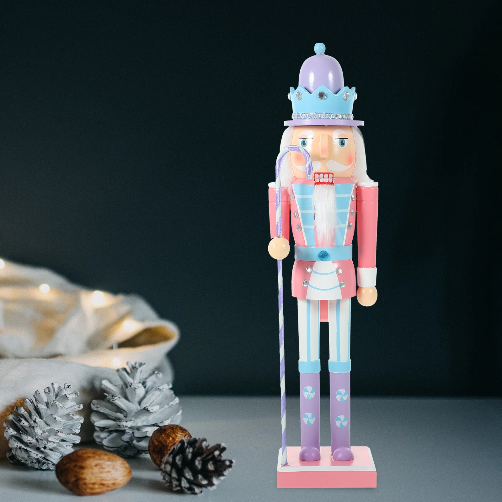 

Wooden Nutcracker Puppet Christmas Nutcracker Decoration Exquisite Xmas Desktop Ornament Festive Gift Xmas Table Ornament