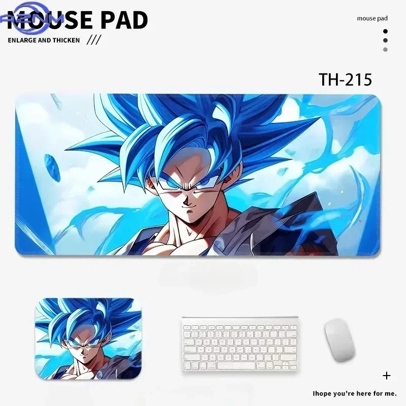 Anime Dragon Ball Super Saiyan Blue Goku Mouse Pad, Rubber Non Slip Gaming Desk Mat, Cool Blue Energy Effect HD Printed Mouse Pa