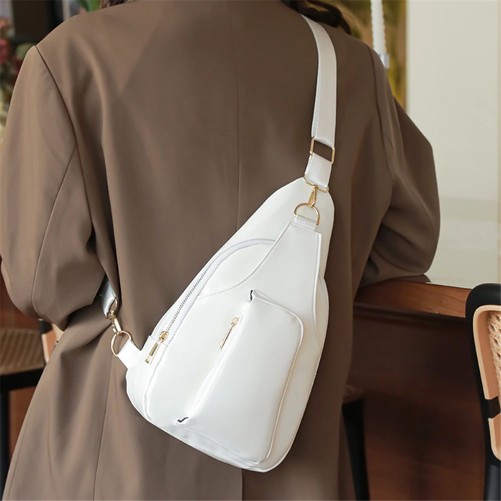 Vintage Frauen Brusttasche PU Leder Umhängetaschen Wasserdicht Casual Umhängetasche Retro Messenger Pack Pendeln Reisetaschen