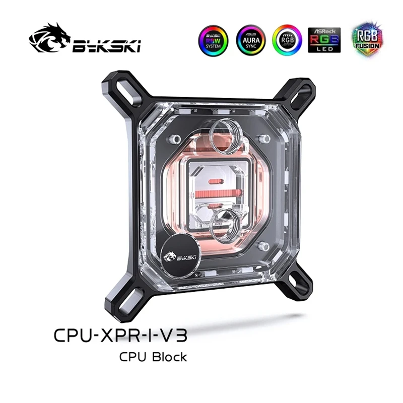 

Bykski CPU-XPR-CU-I/M-V3 CPU Block, All-metal pure copper design, Use for INTEL LGA1800/1700 and AMD Ryzen 5/7 Water Cooler.