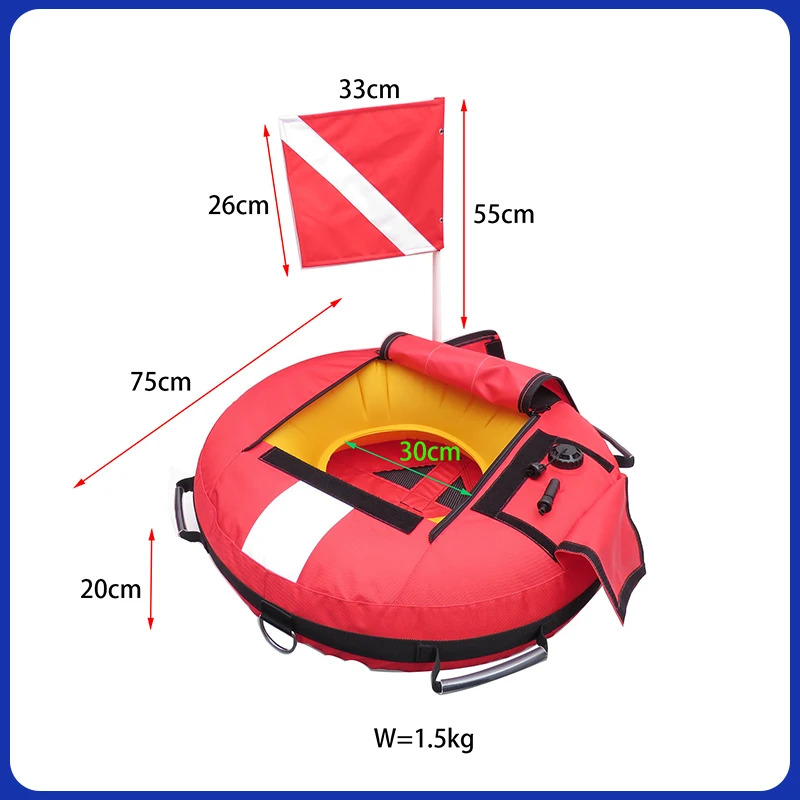 Free snorkeling signal float diving buoy fire rescue sea surface inflatable positioning buoy Water Sports Diving equipment