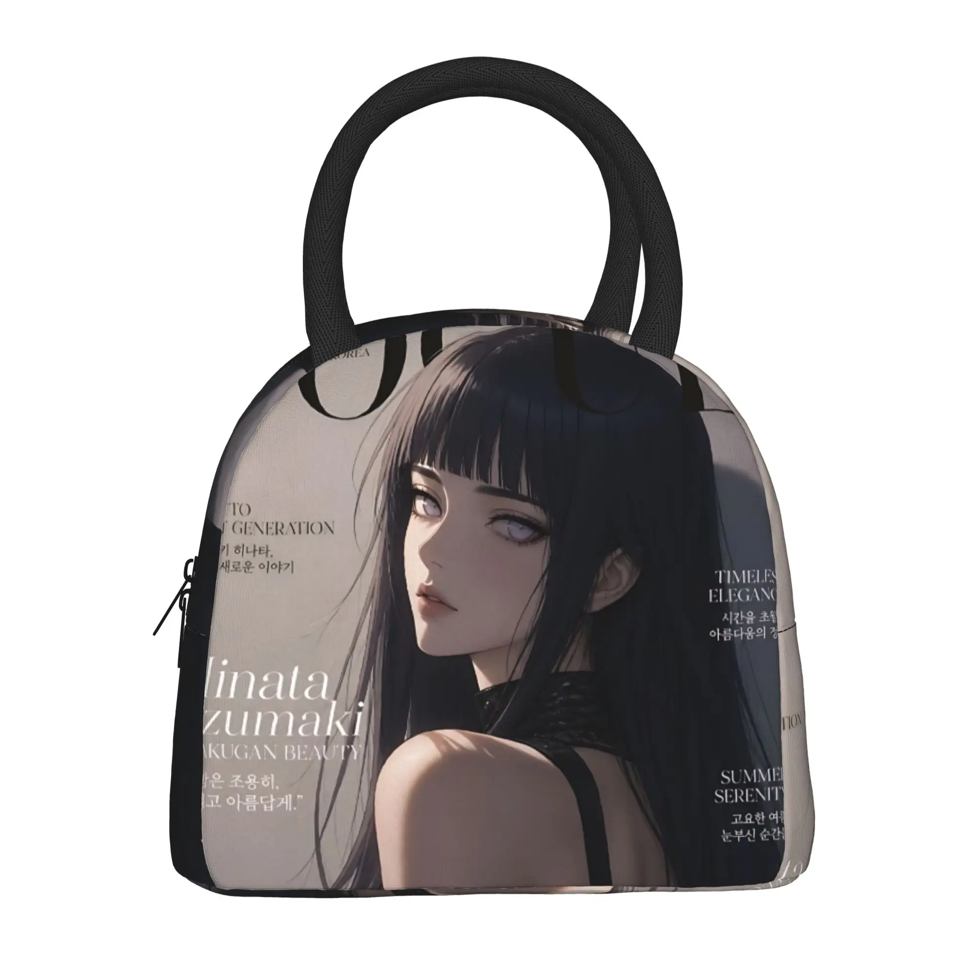 Naruto Anime Theme Insulated Lunch Bag Ice Pack Rice Bag Hinata bolsa Student Bento Lunch Handbag Insulation